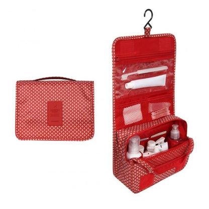 Color: I70 Redstars - Cosmetic Bag Organizer Case Necessaries Make Up Toiletry Bag