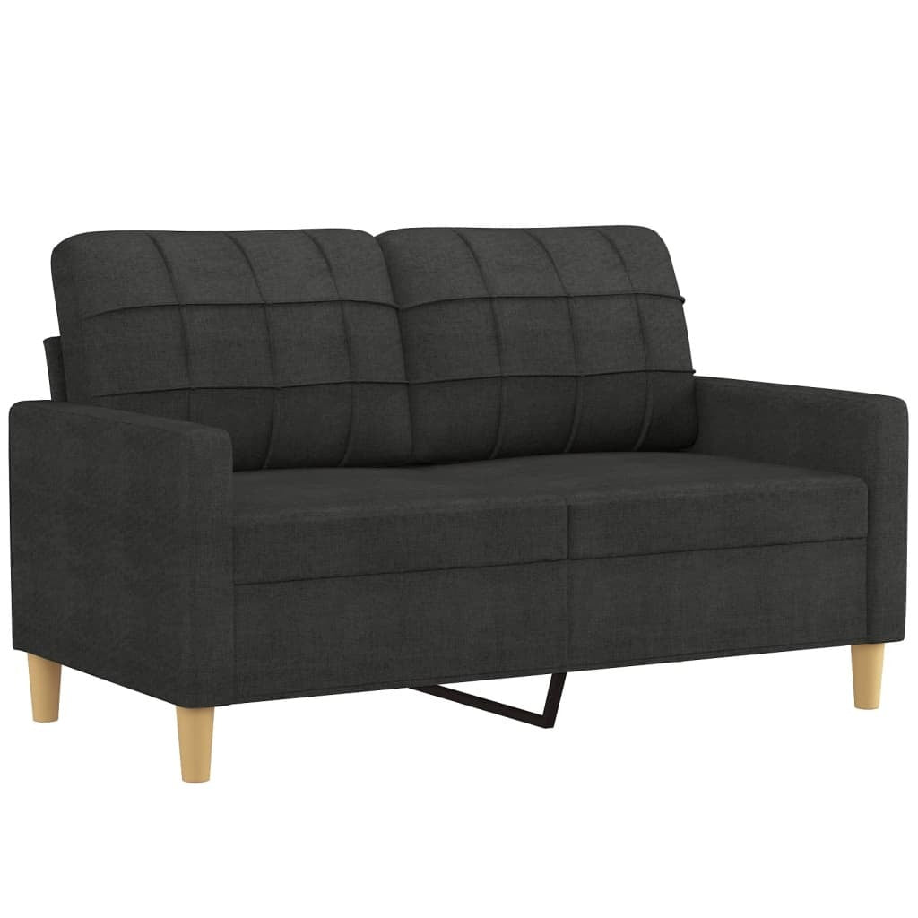 vidaXL 3 Piece Sofa Set with Cushions Black Fabric