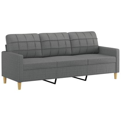 vidaXL 2 Piece Sofa Set with Cushions Dark Gray Fabric