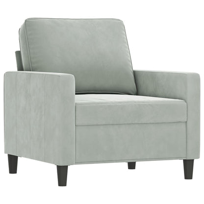 vidaXL 3 Piece Sofa Set with Cushions Light Gray Velvet