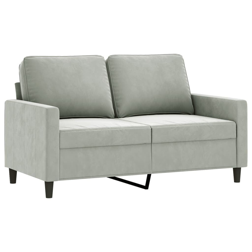 vidaXL 3 Piece Sofa Set with Cushions Light Gray Velvet