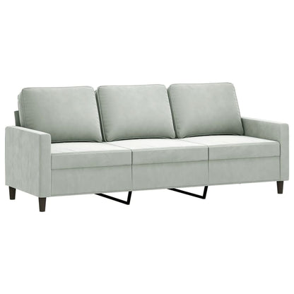 vidaXL 3 Piece Sofa Set with Cushions Light Gray Velvet