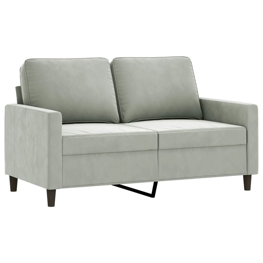 vidaXL 2 Piece Sofa Set with Cushions Light Gray Velvet