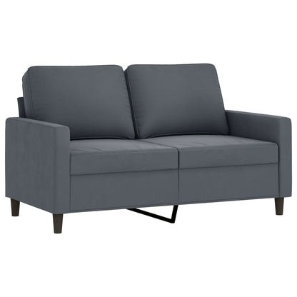 vidaXL 2 Piece Sofa Set with Cushions Dark Gray Velvet