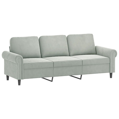 vidaXL 2 Piece Sofa Set with Cushions Light Gray Velvet