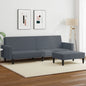 vidaXL 2-Seater Sofa Bed with Footstool Dark Gray Velvet