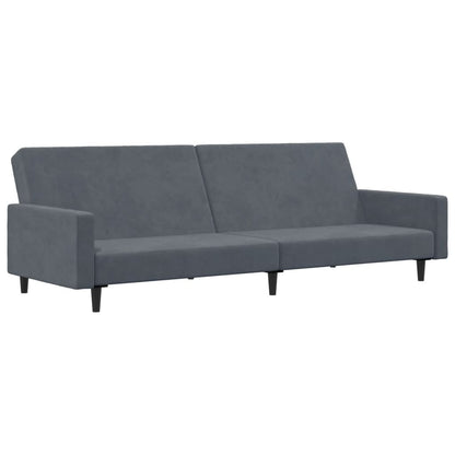 vidaXL 2-Seater Sofa Bed with Footstool Dark Gray Velvet