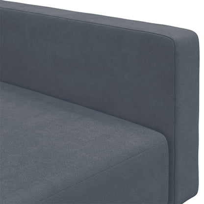 vidaXL 2-Seater Sofa Bed with Footstool Dark Gray Velvet