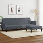 vidaXL 2-Seater Sofa Bed with Footstool Dark Gray Velvet