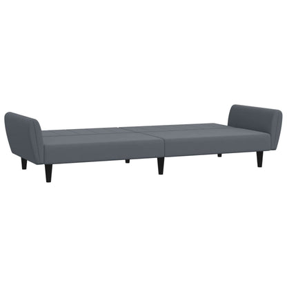 vidaXL 2-Seater Sofa Bed with Footstool Dark Gray Velvet