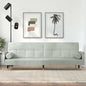 vidaXL Sofa Bed with Cushions Light Gray Velvet