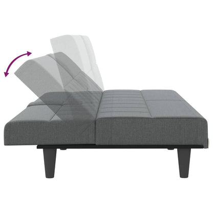 vidaXL Sofa Bed with Cup Holders Dark Gray Fabric