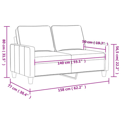 vidaXL 2-Seater Sofa Black 55.1" Velvet