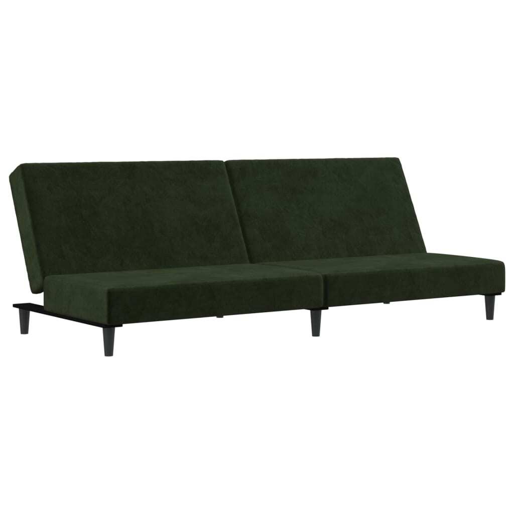 vidaXL 2-Seater Sofa Bed Dark Green Velvet