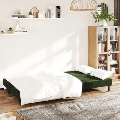 vidaXL 2-Seater Sofa Bed Dark Green Velvet