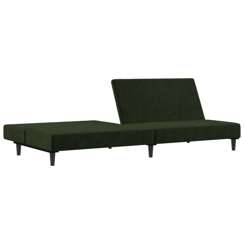 vidaXL 2-Seater Sofa Bed Dark Green Velvet