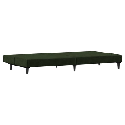 vidaXL 2-Seater Sofa Bed Dark Green Velvet