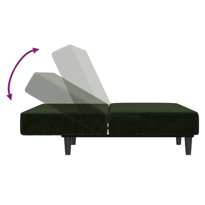 vidaXL 2-Seater Sofa Bed Dark Green Velvet