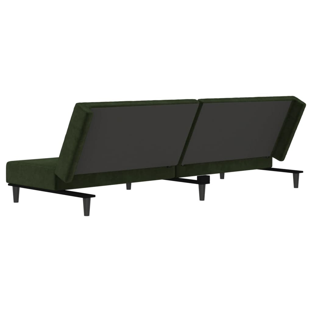 vidaXL 2-Seater Sofa Bed Dark Green Velvet