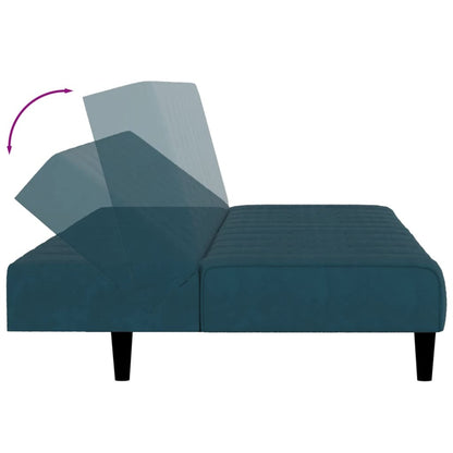 vidaXL 2-Seater Sofa Bed Blue Velvet