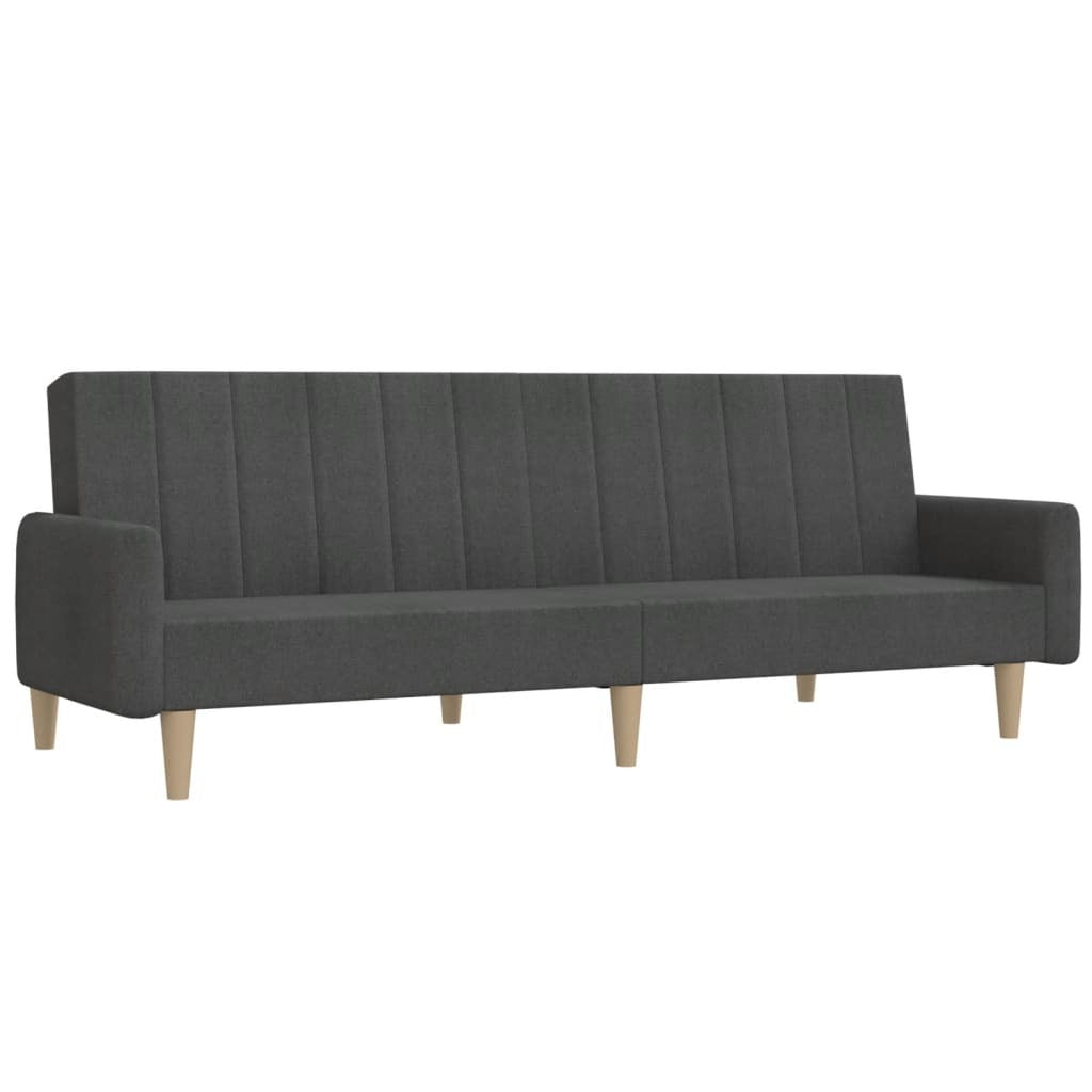 vidaXL 2-Seater Sofa Bed Dark Gray Fabric