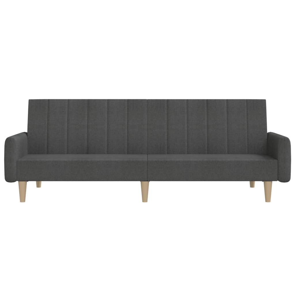 vidaXL 2-Seater Sofa Bed Dark Gray Fabric