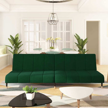 vidaXL 2-Seater Sofa Bed Dark Green Velvet