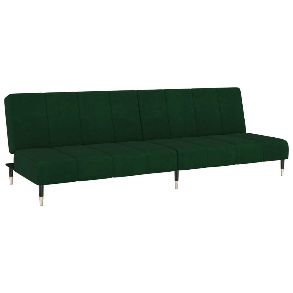 vidaXL 2-Seater Sofa Bed Dark Green Velvet