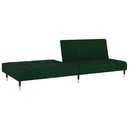 vidaXL 2-Seater Sofa Bed Dark Green Velvet