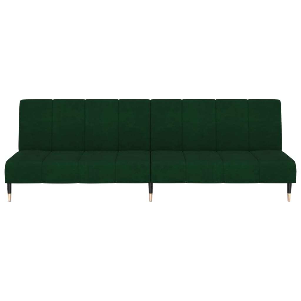 vidaXL 2-Seater Sofa Bed Dark Green Velvet