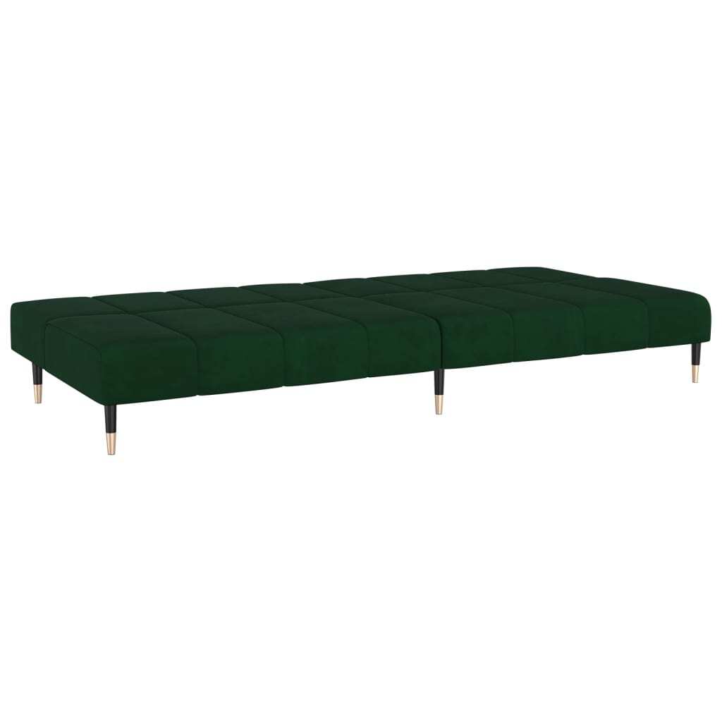 vidaXL 2-Seater Sofa Bed Dark Green Velvet