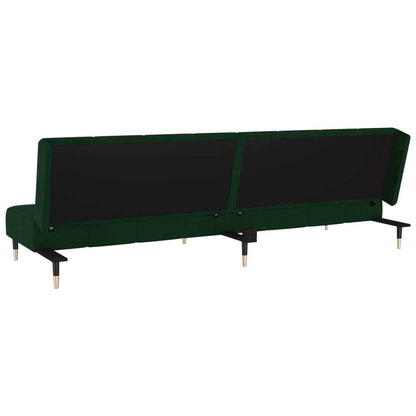 vidaXL 2-Seater Sofa Bed Dark Green Velvet