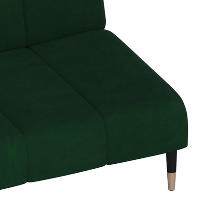 vidaXL 2-Seater Sofa Bed Dark Green Velvet