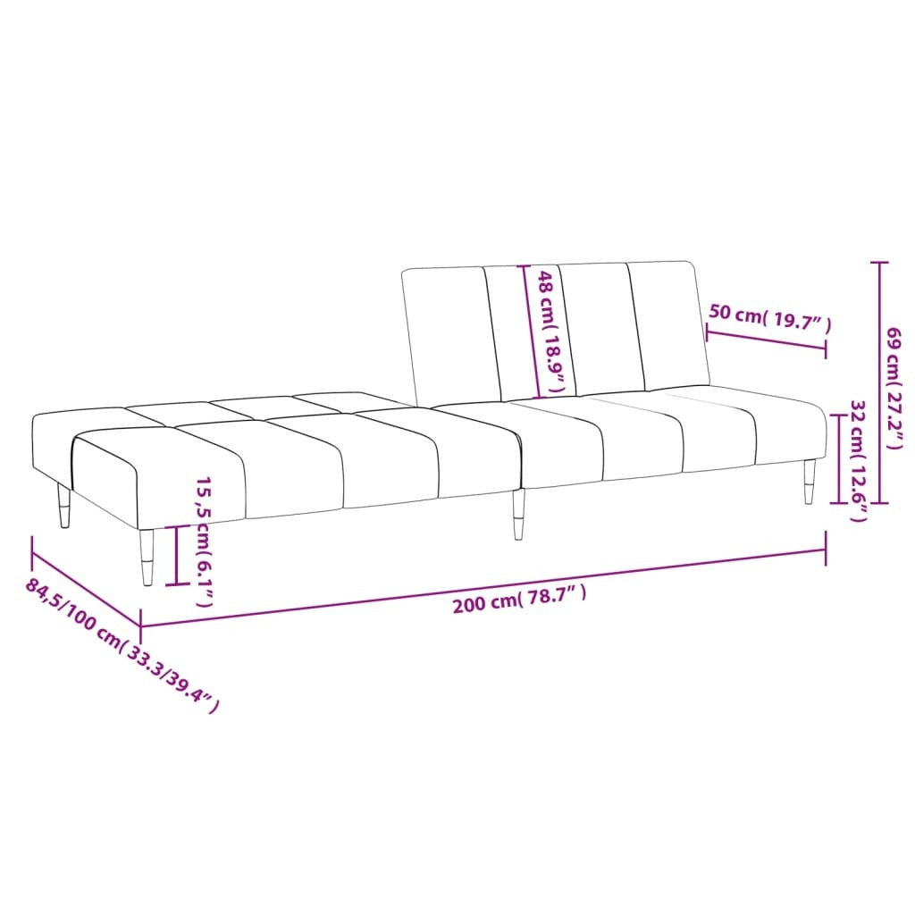 vidaXL 2-Seater Sofa Bed Dark Green Velvet