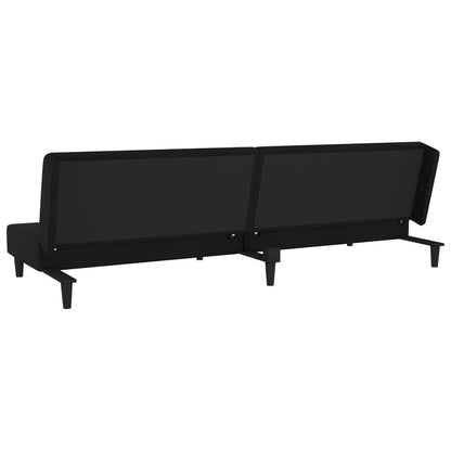 vidaXL 2-Seater Sofa Bed with Two Pillows Black Velvet