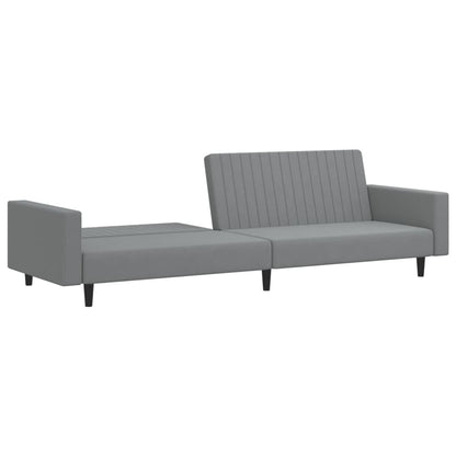 2-Seater Sofa Bed Light Gray Velvet