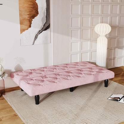 2534B Sofa converts into sofa bed 66" pink velvet sofa bed suitable for family living room, apartment, bedroom