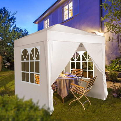 6.5*6.5ft White 4 side -2 doors 2 Windows Folding shed Oxford cloth spray iron pipe portable