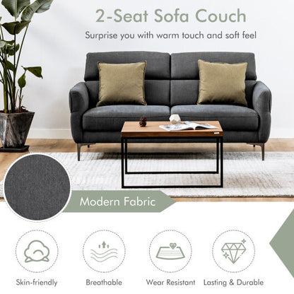 72.5 Inch Modern Fabric Loveseat Sofa Couch with Adjustable Headrest