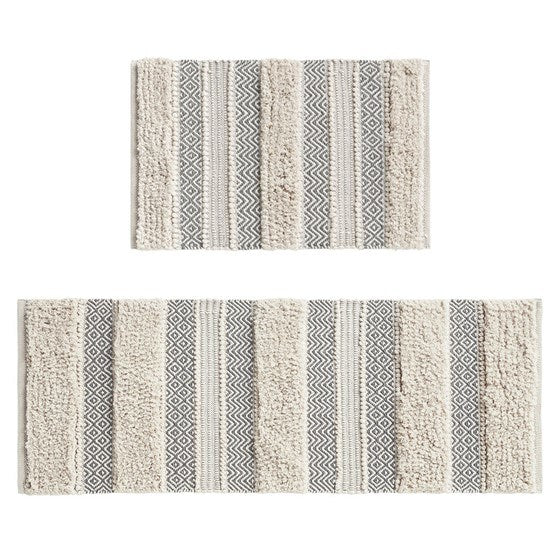 Woven Texture Stripe Bath Rug(22 x 58")