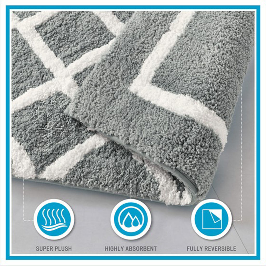 Reversible High Pile Tufted Microfiber Bath Rug