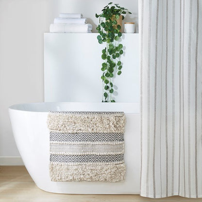 Woven Texture Stripe Bath Rug(22 x 58")